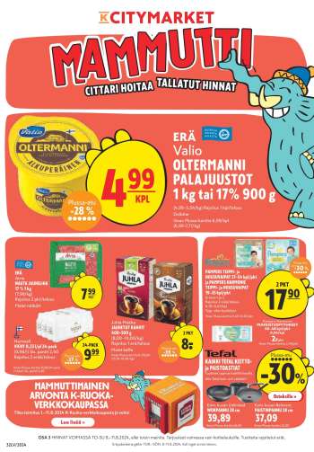 K-citymarket tarjoukset  - 08.08.2024 - 11.08.2024.