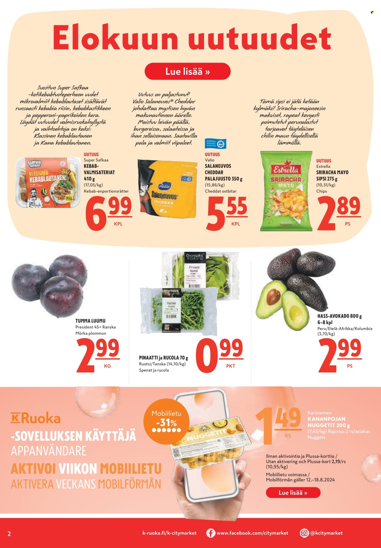 K-citymarket tarjoukset - 12.08.2024 - 21.08.2024. Sivu 2