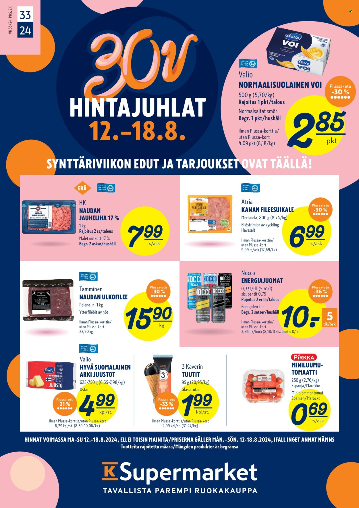 K-Supermarket tarjoukset - 12.08.2024 - 12.08.2024. Sivu 1