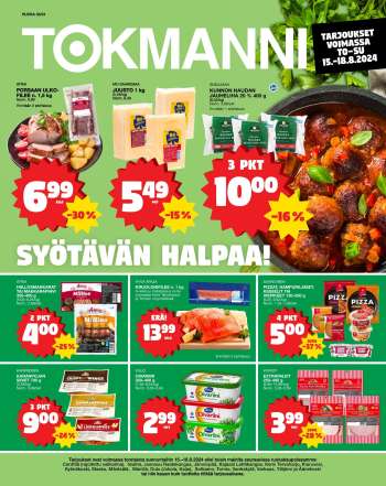 Tokmanni tarjoukset  - 15.08.2024 - 18.08.2024.