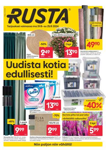 Rusta tarjoukset  - 19.08.2024 - 25.08.2024.