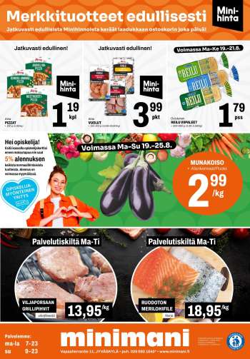 Minimani tarjoukset  - 19.08.2024 - 25.08.2024.