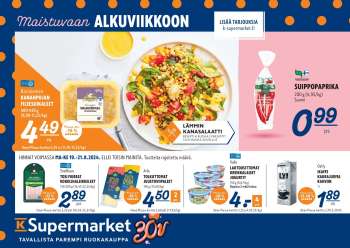 K-Supermarket tarjoukset  - 19.08.2024 - 21.08.2024.