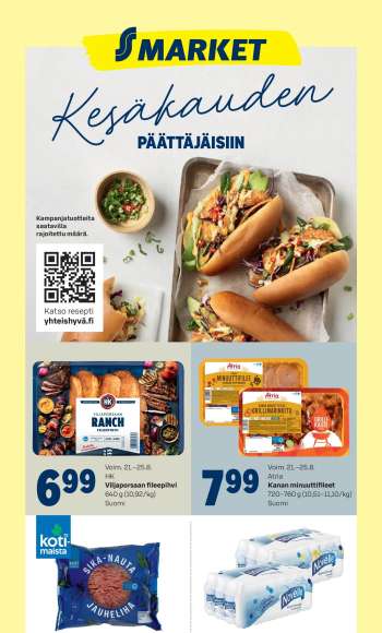 S-market tarjoukset  - 21.08.2024 - 25.08.2024.