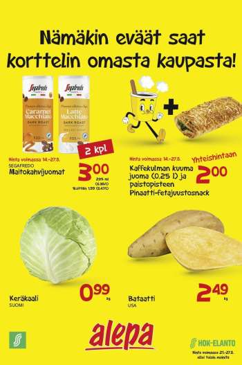 Alepa tarjoukset  - 21.08.2024 - 27.08.2024.