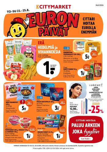 K-citymarket tarjoukset  - 22.08.2024 - 01.09.2024.