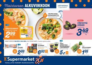 K-Supermarket tarjoukset  - 26.08.2024 - 28.08.2024.
