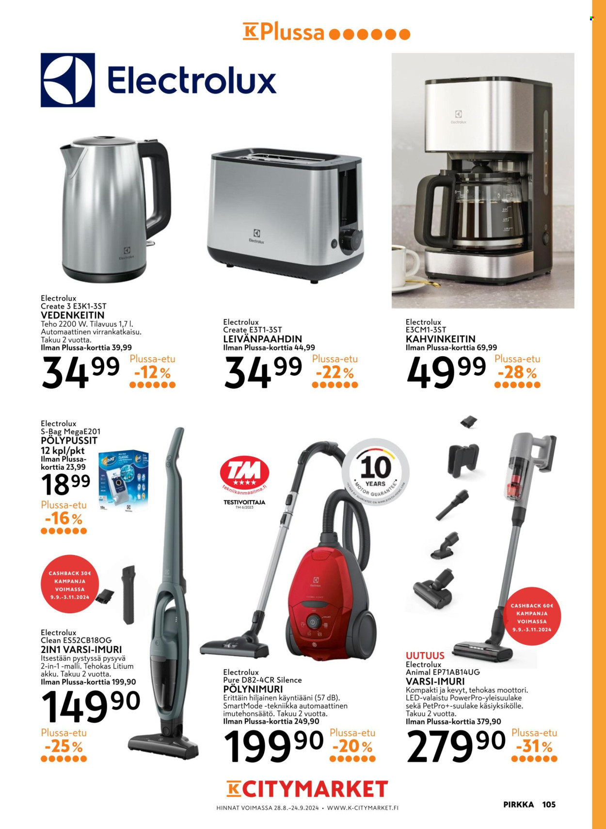 K-citymarket tarjoukset - 28.08.2024 - 24.09.2024. Sivu 105