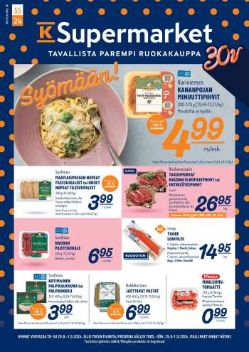 K-Supermarket tarjoukset  - 29.08.2024 - 01.09.2024.