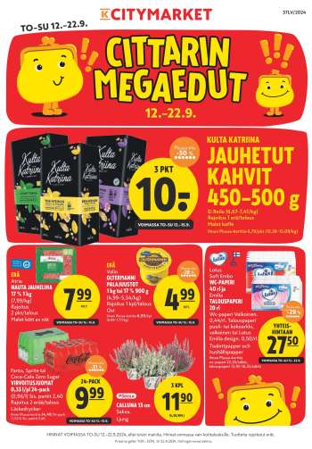K-citymarket tarjoukset  - 12.09.2024 - 22.09.2024.
