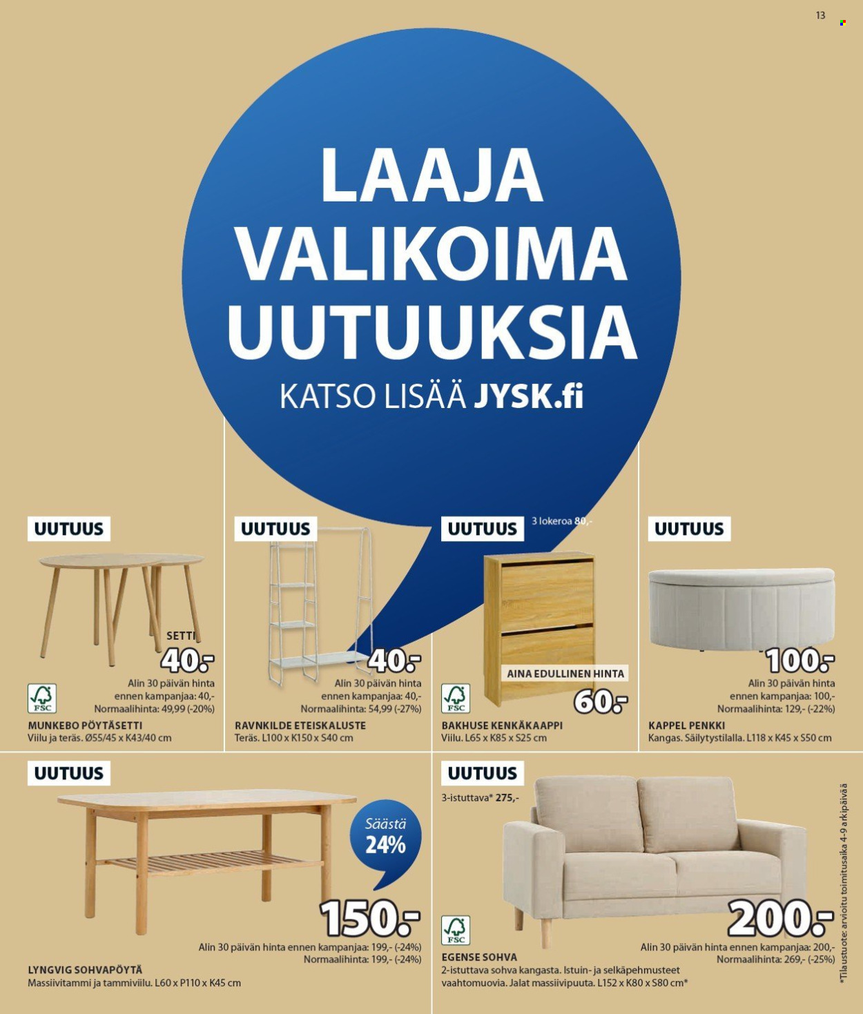 JYSK tarjoukset - 09.09.2024 - 22.09.2024. Sivu 14