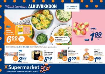 K-Supermarket tarjoukset  - 09.09.2024 - 11.09.2024.