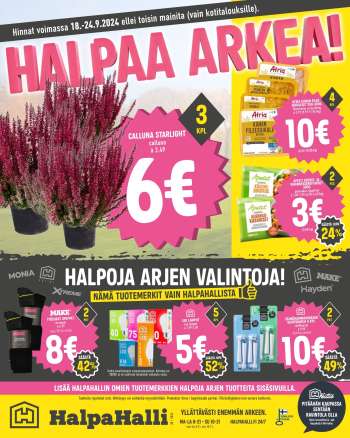 HalpaHalli tarjoukset  - 18.09.2024 - 24.09.2024.