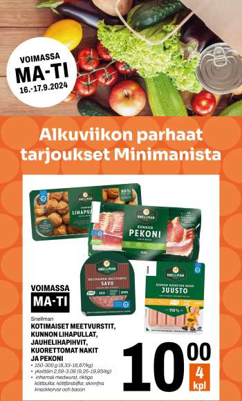 Minimani tarjoukset  - 16.09.2024 - 17.09.2024.