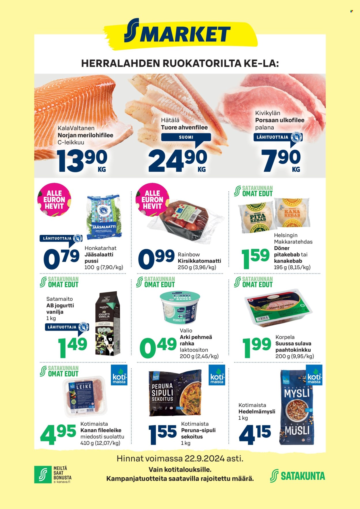 S-market tarjoukset - 18.09.2024 - 22.09.2024. Sivu 1
