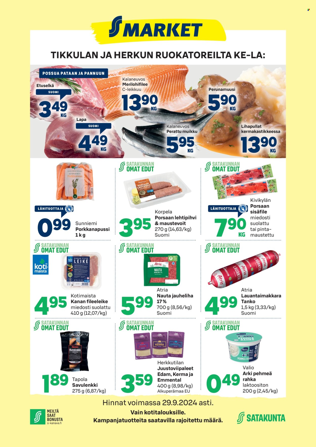 S-market tarjoukset - 25.09.2024 - 29.09.2024. Sivu 1