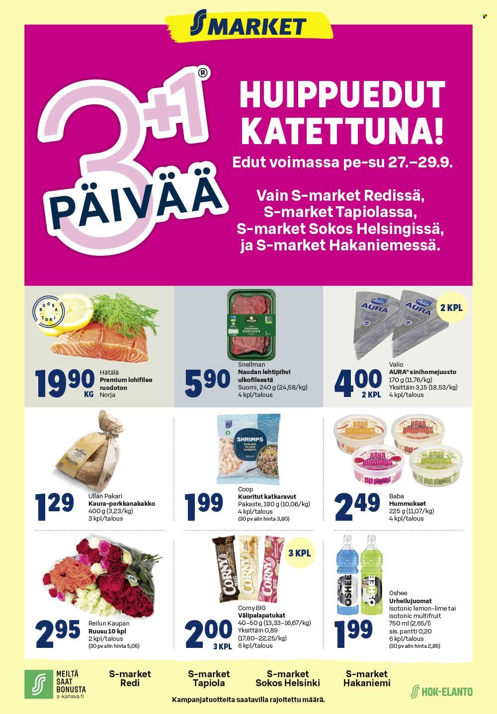 S-market tarjoukset - 27.09.2024 - 29.09.2024. Sivu 1