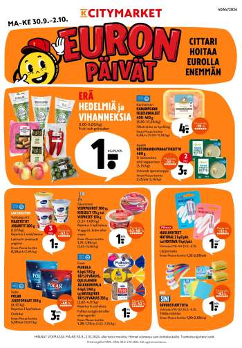 K-citymarket tarjoukset  - 30.09.2024 - 06.10.2024.