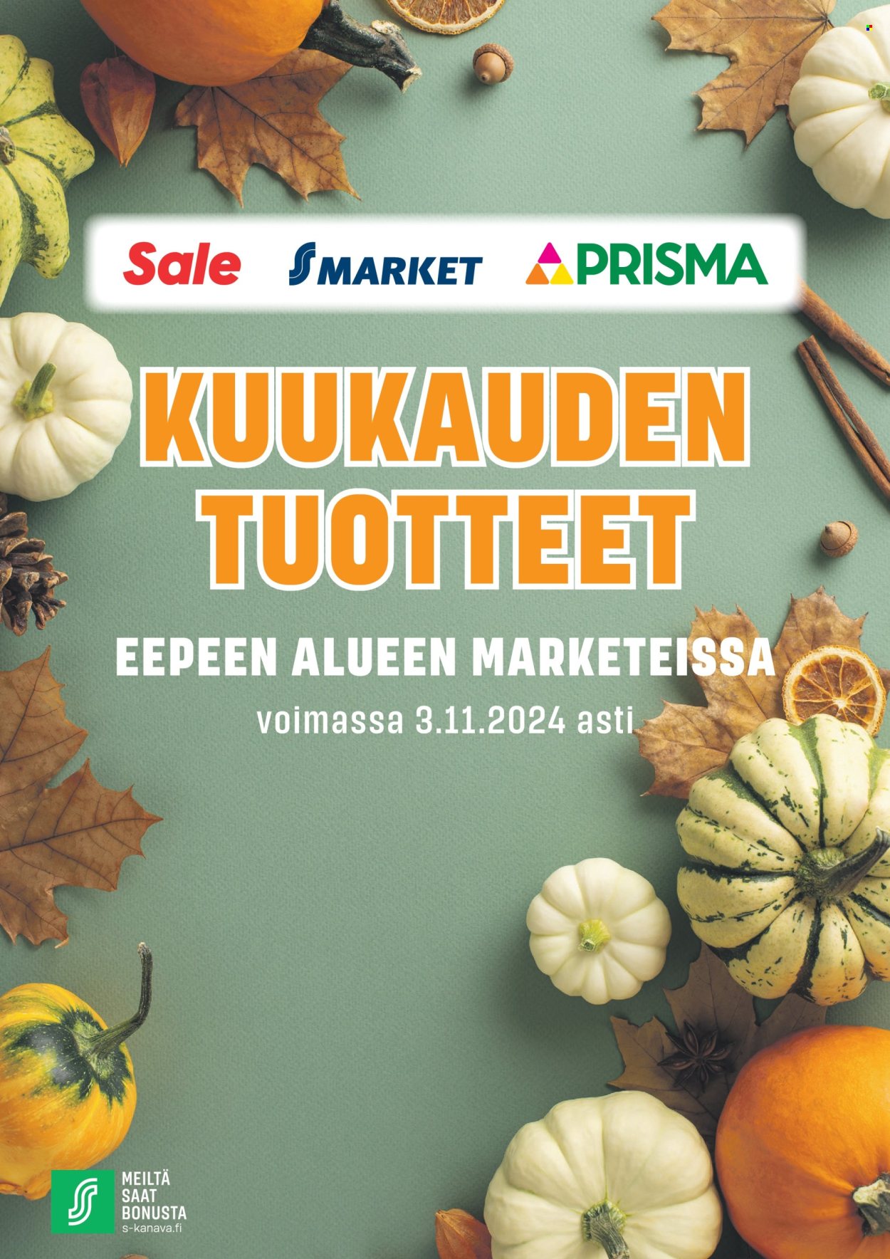 S-market tarjoukset - 30.09.2024 - 03.11.2024. Sivu 1