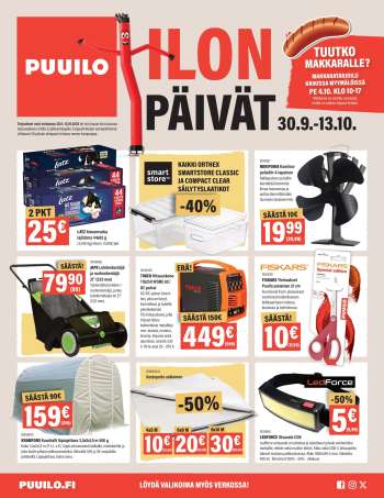 Puuilo tarjoukset  - 30.09.2024 - 13.10.2024.