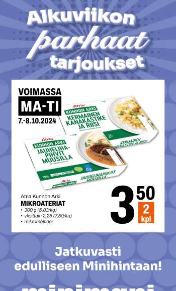 Minimani tarjoukset  - 07.10.2024 - 08.10.2024.