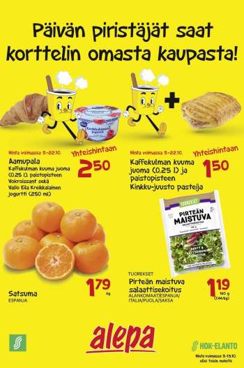 Alepa tarjoukset  - 09.10.2024 - 15.10.2024.