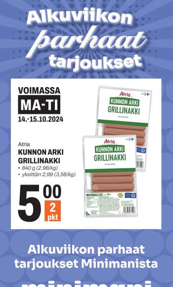 Minimani tarjoukset  - 14.10.2024 - 15.10.2024.