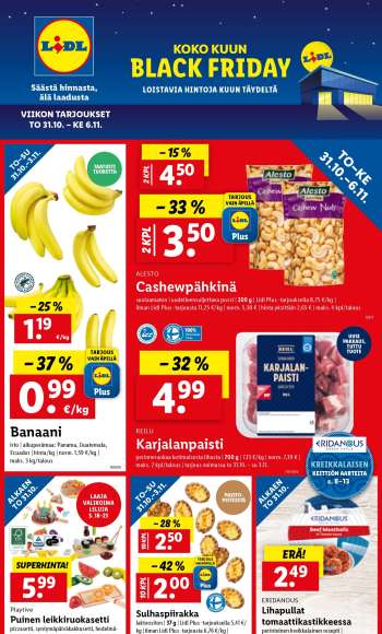Lidl tarjoukset  - 31.10.2024 - 06.11.2024.