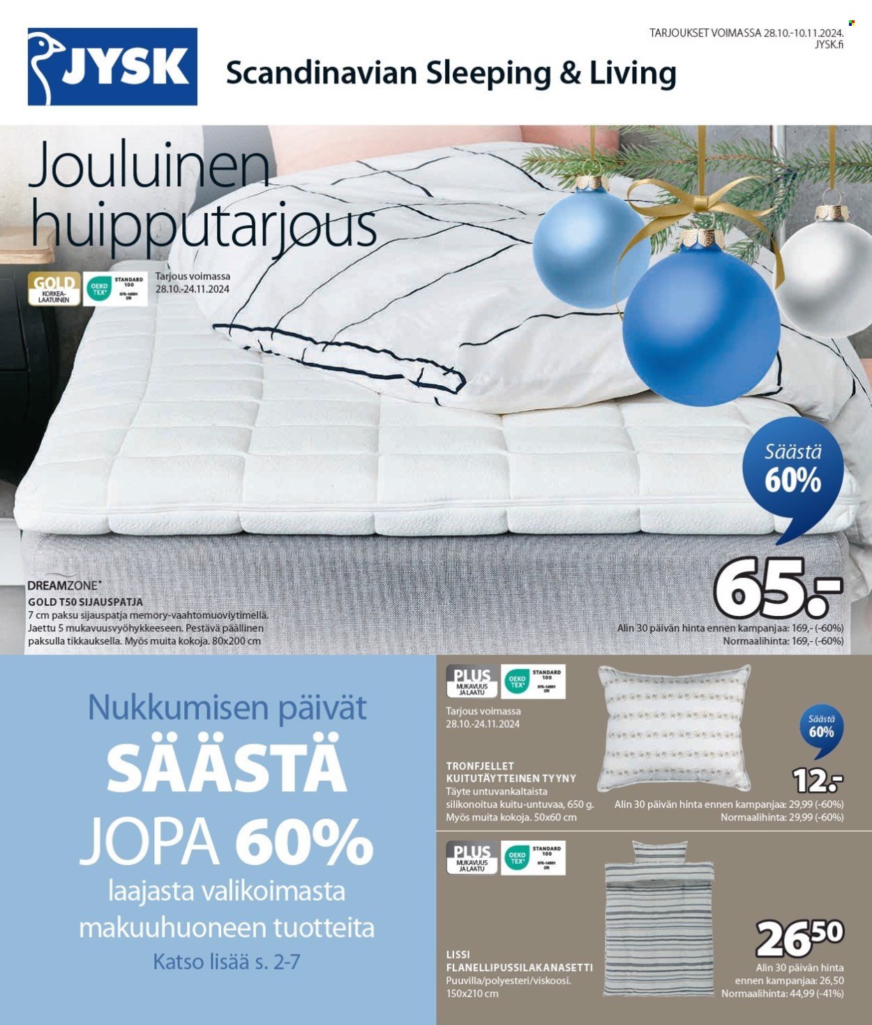 JYSK tarjoukset - 28.10.2024 - 10.11.2024. Sivu 2