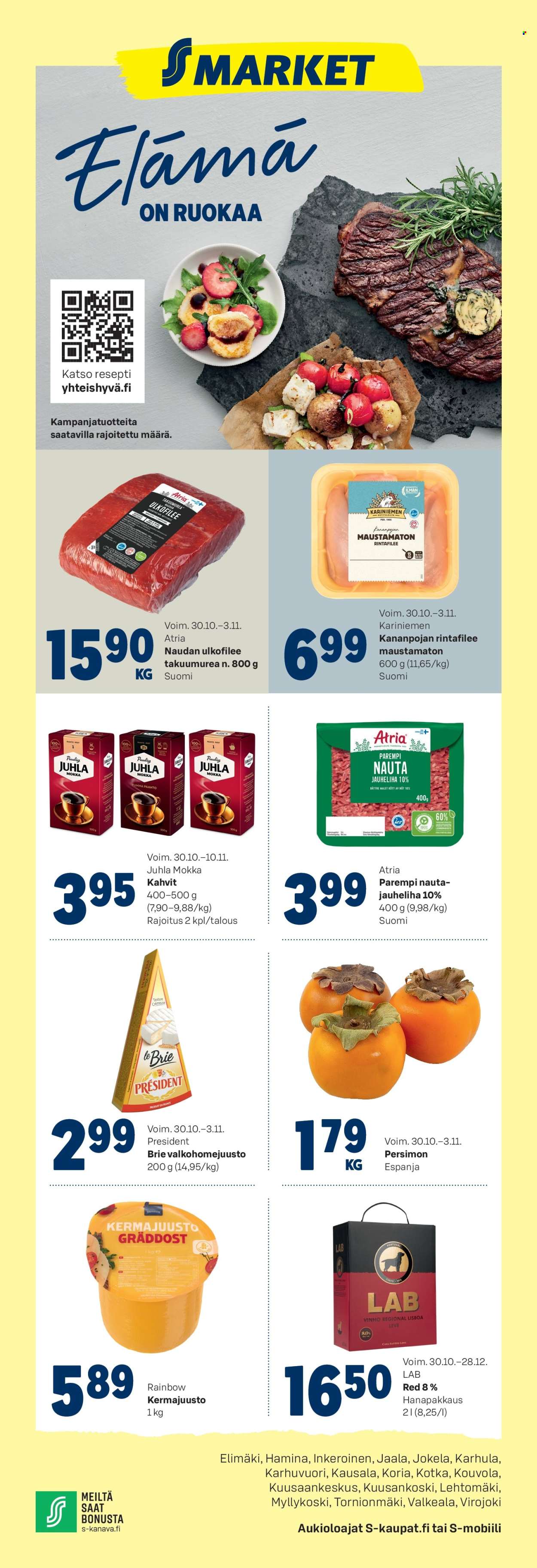 S-market tarjoukset - 30.10.2024 - 03.11.2024. Sivu 1
