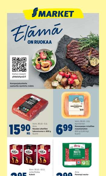 S-market tarjoukset  - 30.10.2024 - 03.11.2024.