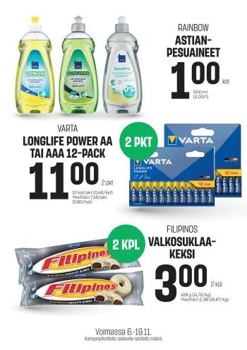 Sale tarjoukset  - 06.11.2024 - 19.11.2024.