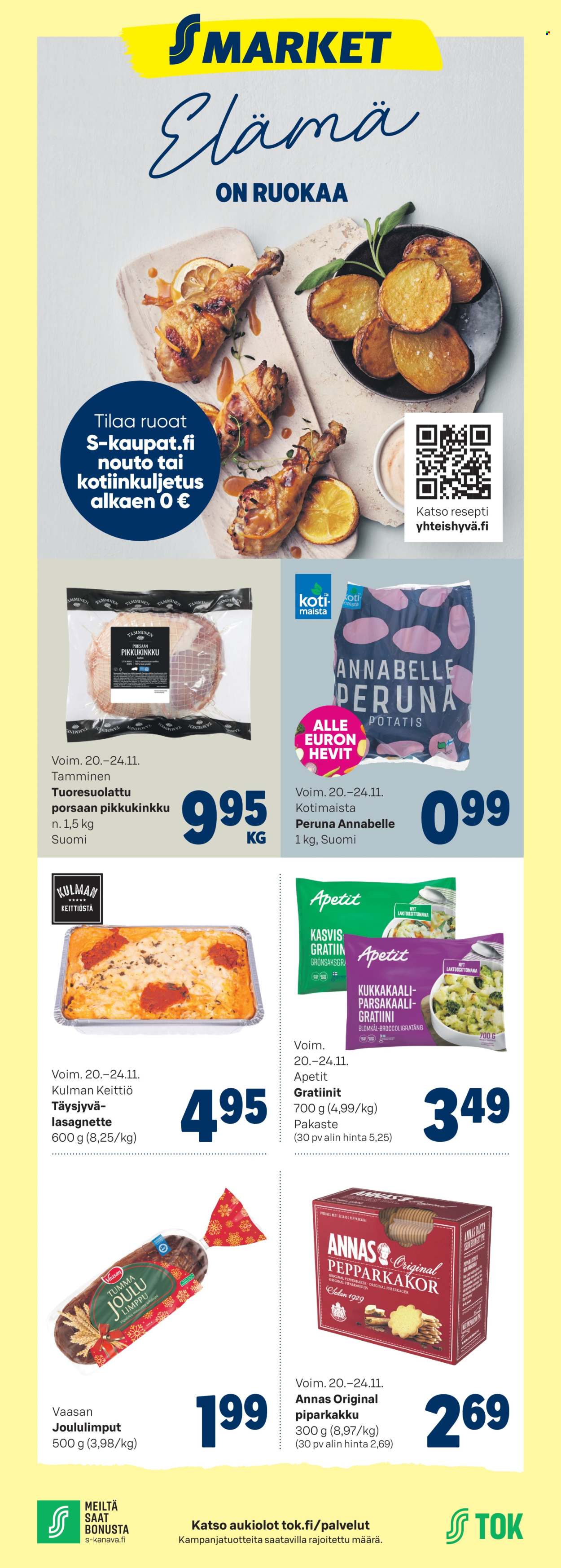 S-market tarjoukset - 20.11.2024 - 24.11.2024. Sivu 1