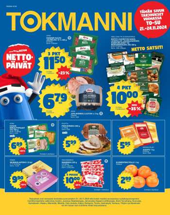 Tokmanni tarjoukset  - 21.11.2024 - 24.11.2024.
