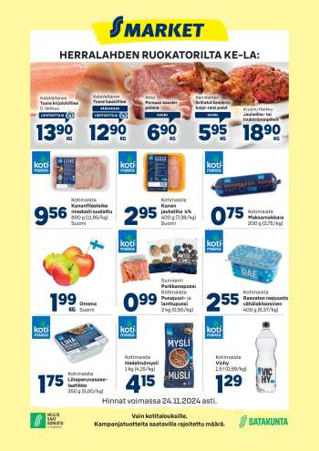 S-market tarjoukset  - 20.11.2024 - 24.11.2024.