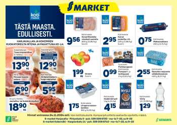 S-market tarjoukset  - 20.11.2024 - 24.11.2024.