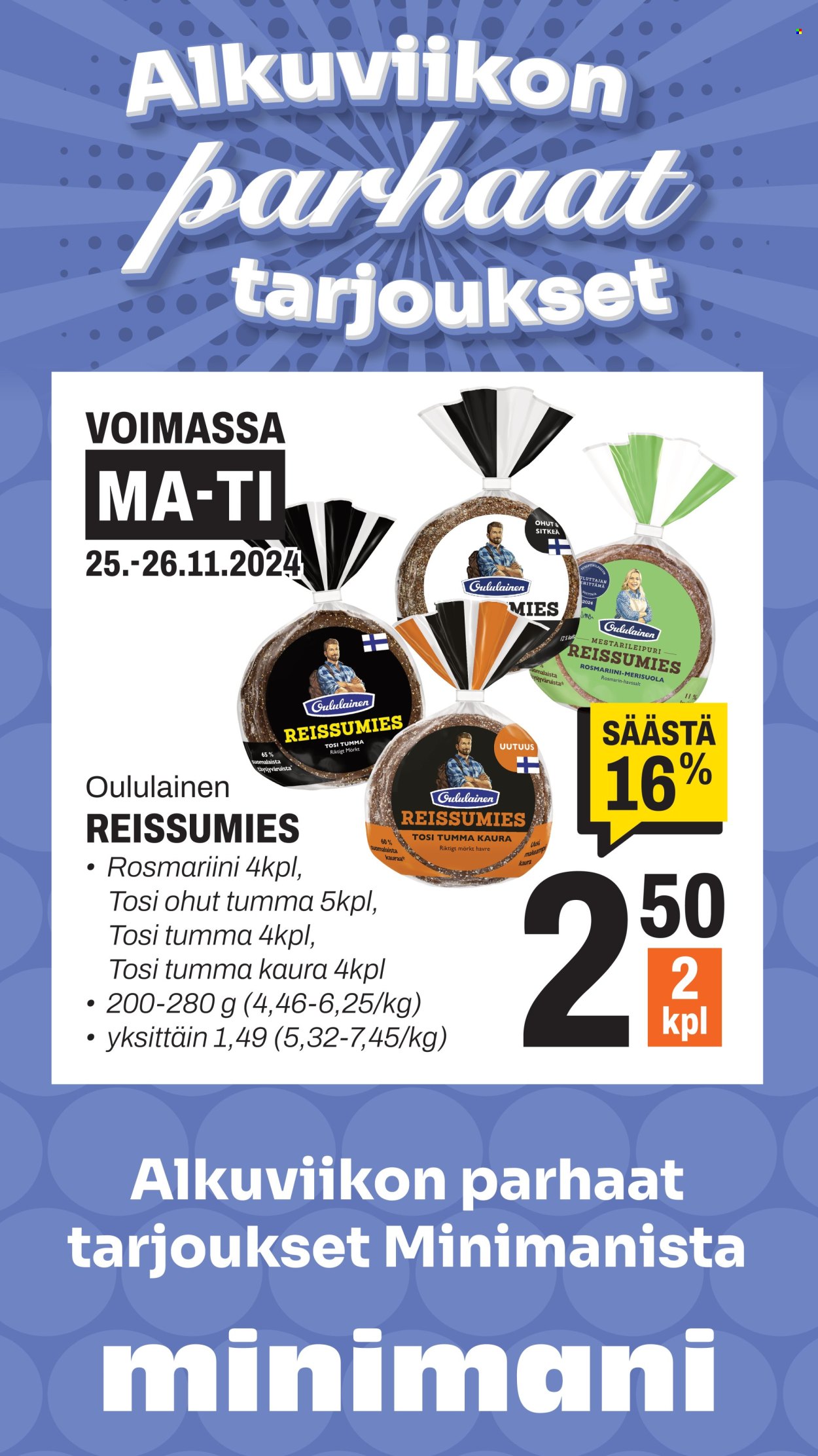 Minimani tarjoukset - 25.11.2024 - 26.11.2024. Sivu 1
