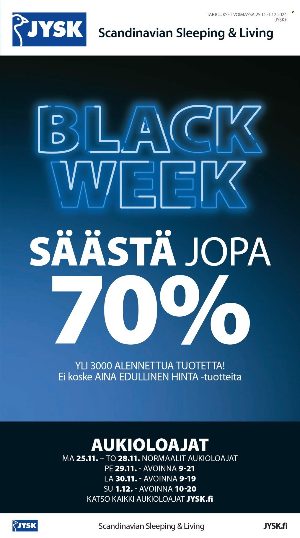 JYSK tarjoukset - 25.11.2024 - 01.12.2024. Sivu 2