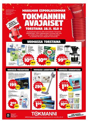 Tokmanni tarjoukset  - 28.11.2024 - 01.12.2024.