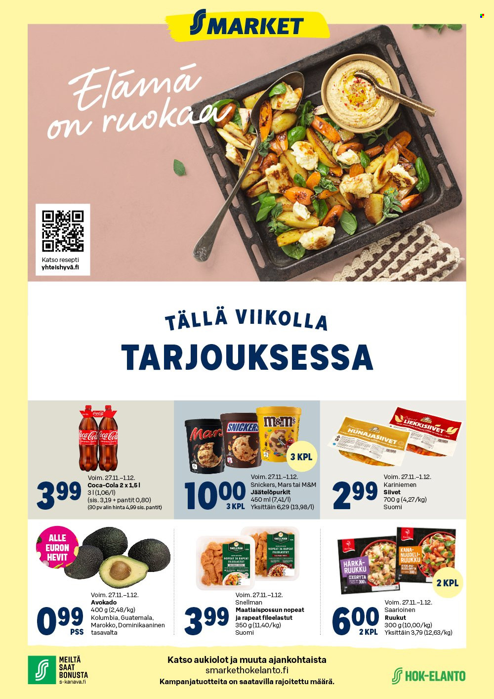 S-market tarjoukset - 27.11.2024 - 01.12.2024. Sivu 1