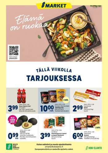 S-market tarjoukset  - 27.11.2024 - 01.12.2024.