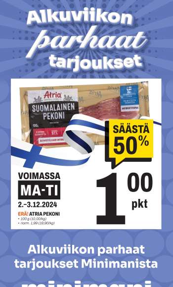 Minimani tarjoukset  - 02.12.2024 - 03.12.2024.