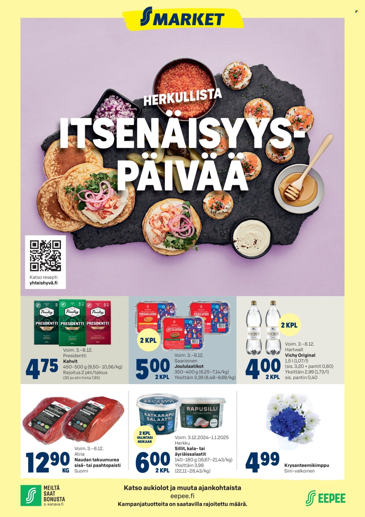 S-market tarjoukset - 03.12.2024 - 08.12.2024. Sivu 1