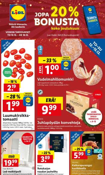 Lidl tarjoukset  - 12.12.2024 - 18.12.2024.