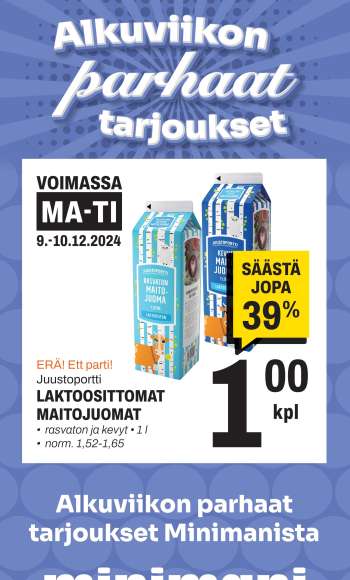 Minimani tarjoukset  - 09.12.2024 - 10.12.2024.
