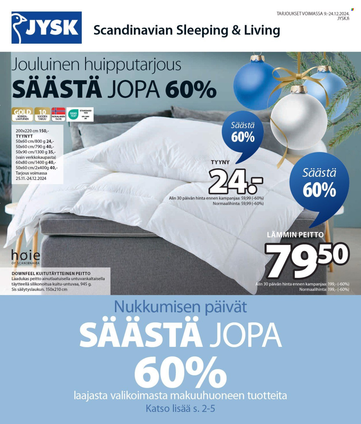 JYSK tarjoukset - 09.12.2024 - 24.12.2024. Sivu 2