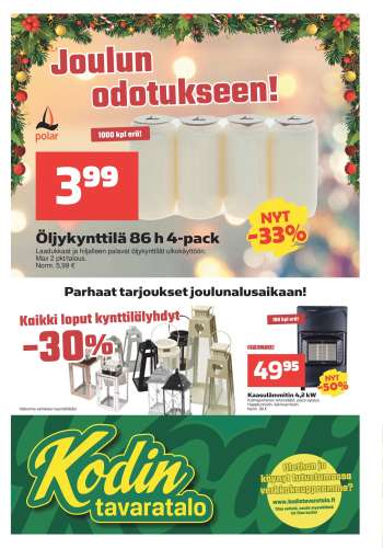 Kodintavaratalo tarjoukset  - 09.12.2024 - 18.12.2024.