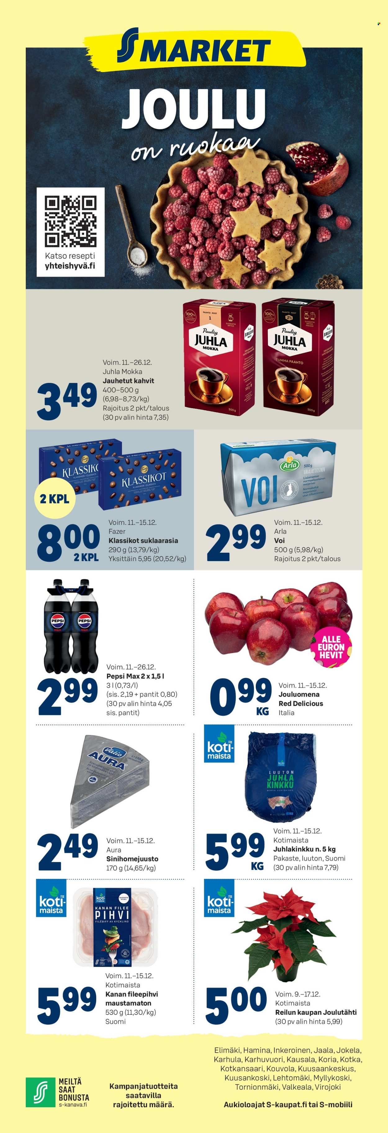 S-market tarjoukset - 11.12.2024 - 15.12.2024. Sivu 1