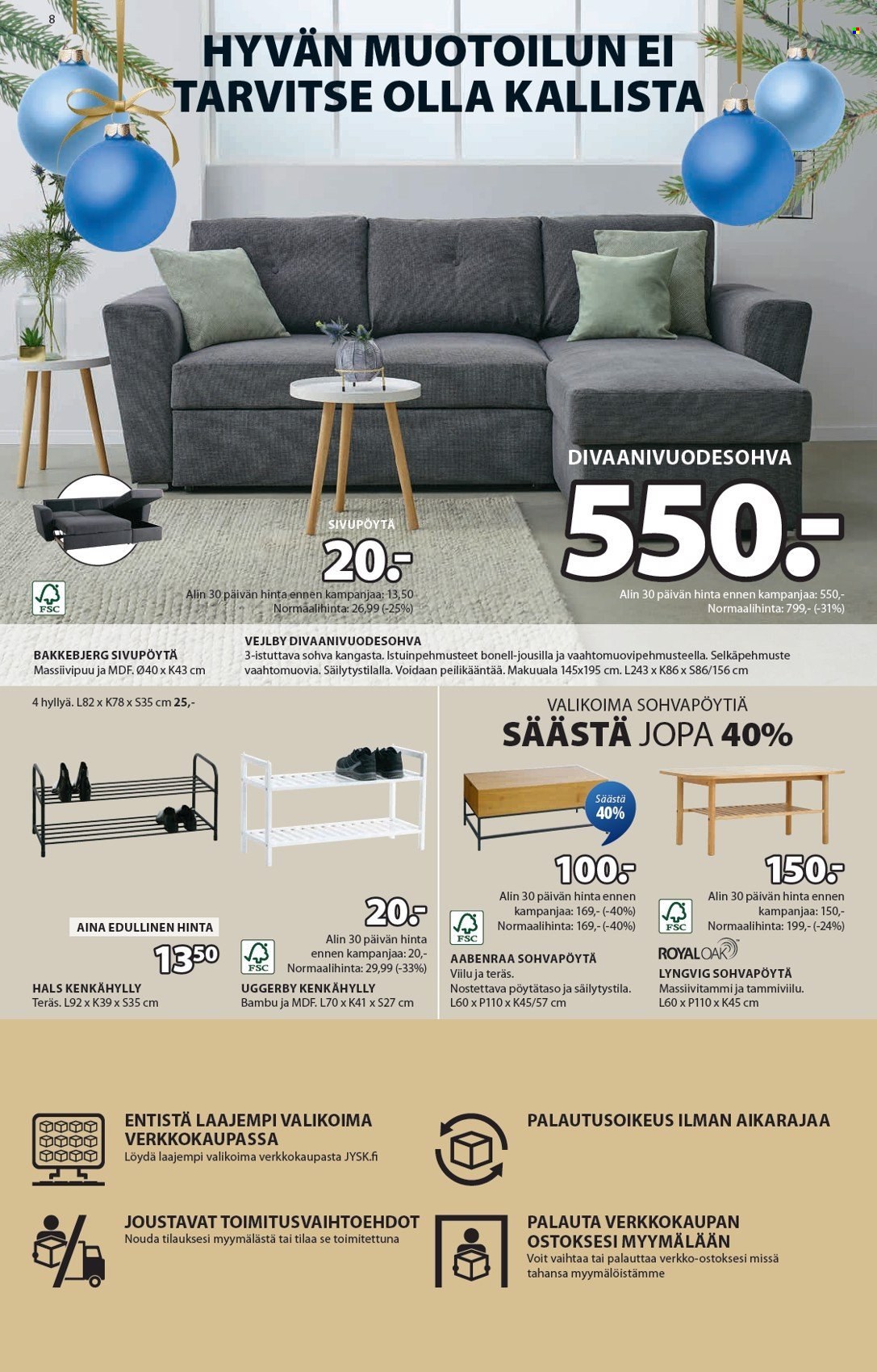 JYSK tarjoukset - 16.12.2024 - 24.12.2024. Sivu 9