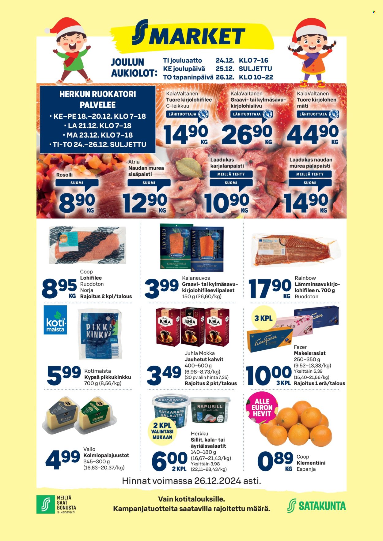 S-market tarjoukset - 18.12.2024 - 26.12.2024. Sivu 1